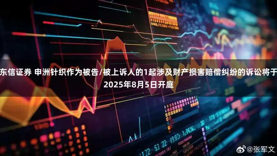 东信证券 申洲针织作为被告/被上诉人的1起涉及财产损害赔偿纠纷的诉讼将于2025年8月5日开庭