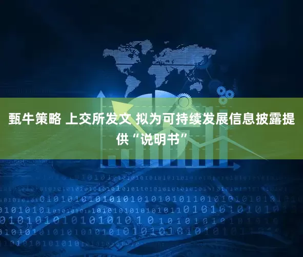 甄牛策略 上交所发文 拟为可持续发展信息披露提供“说明书”